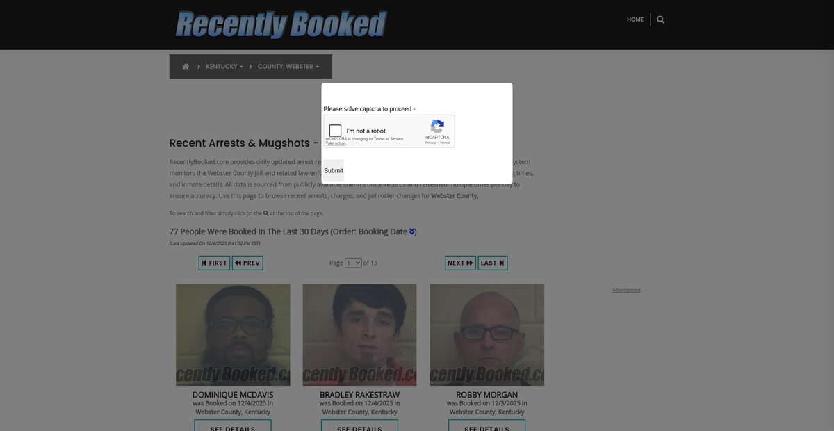 Preview of recentlybooked.com