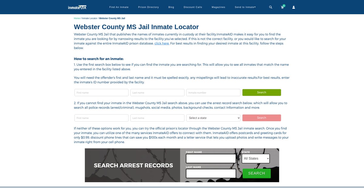 Preview of inmateaid.com