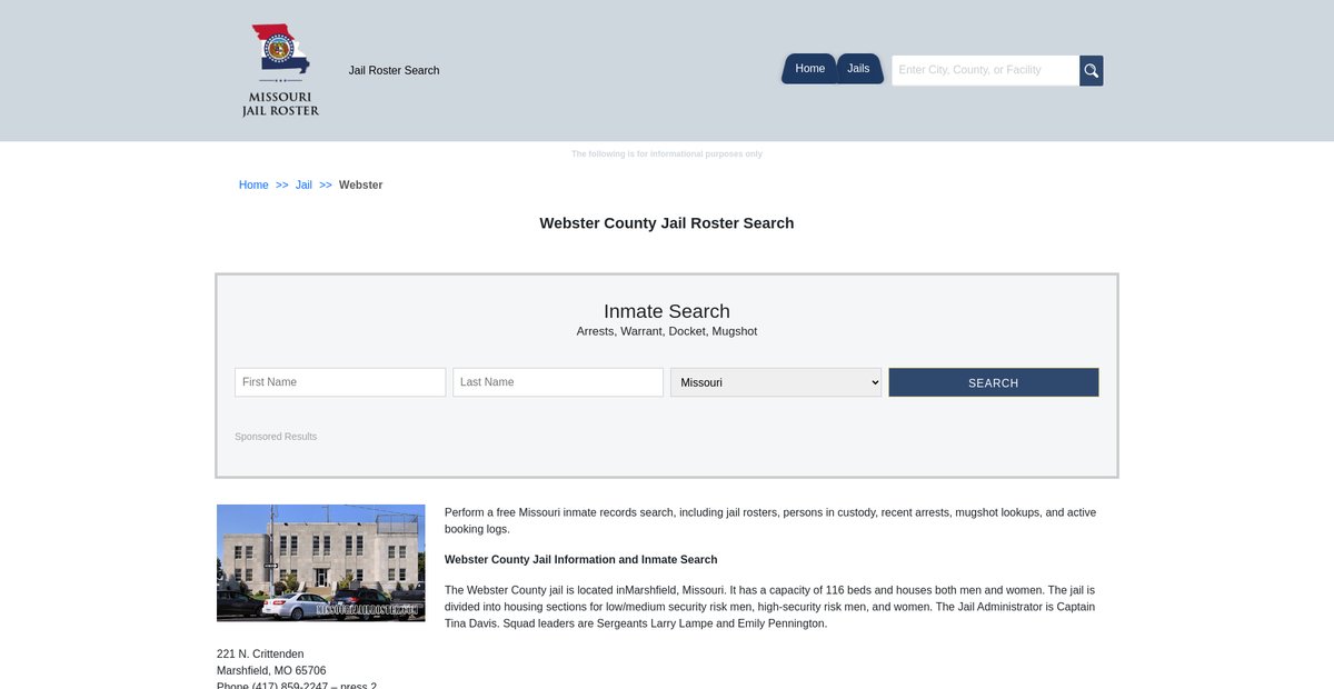 Preview of missourijailroster.com