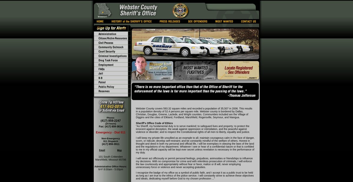Preview of webstercountymosheriff.org