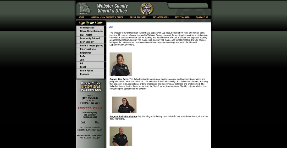 Preview of webstercountymosheriff.org