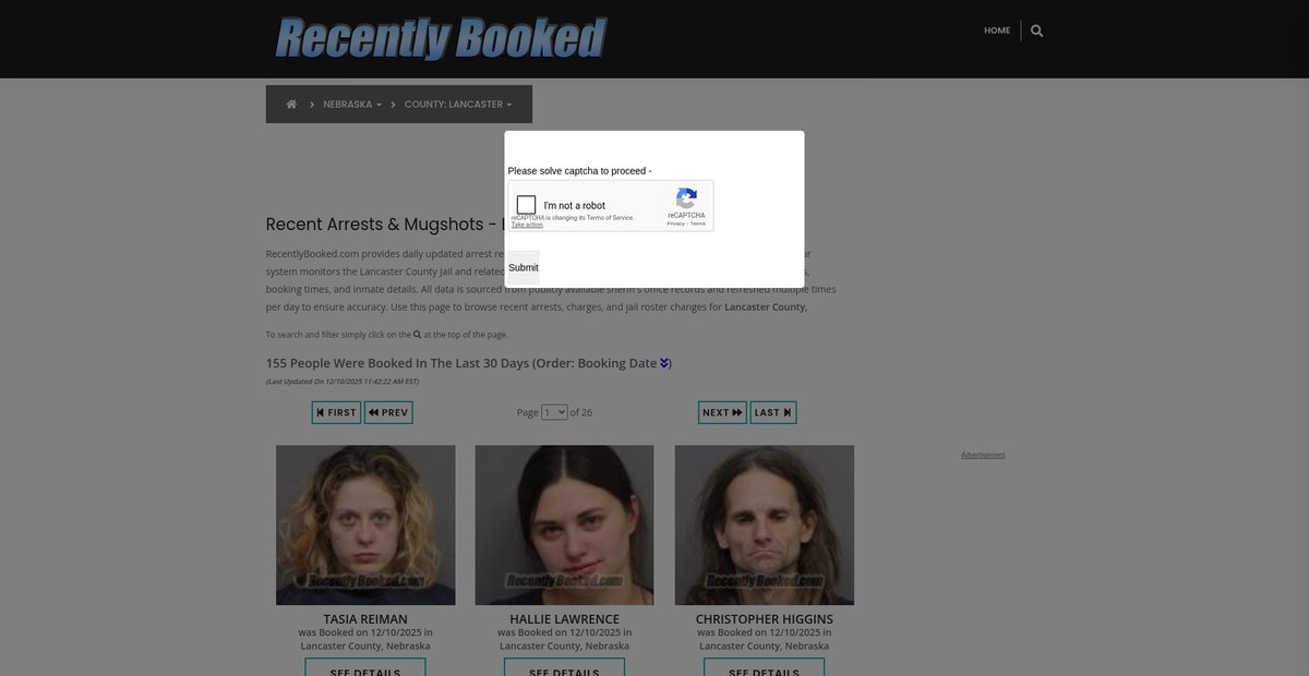 Preview of recentlybooked.com
