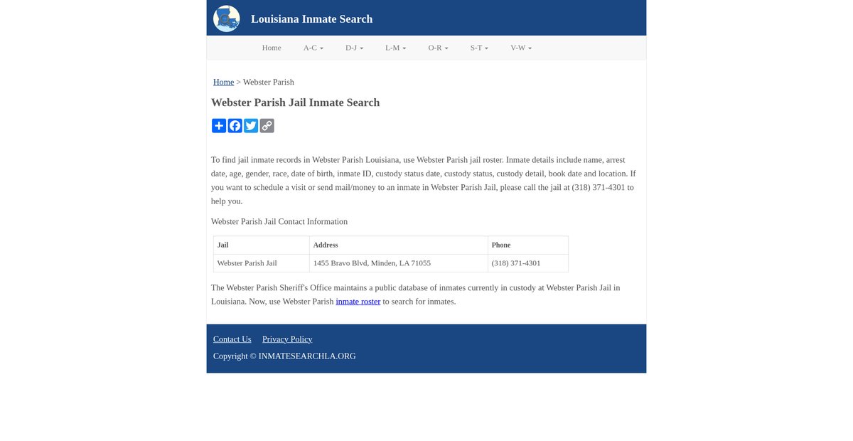 Preview of inmatesearchla.org