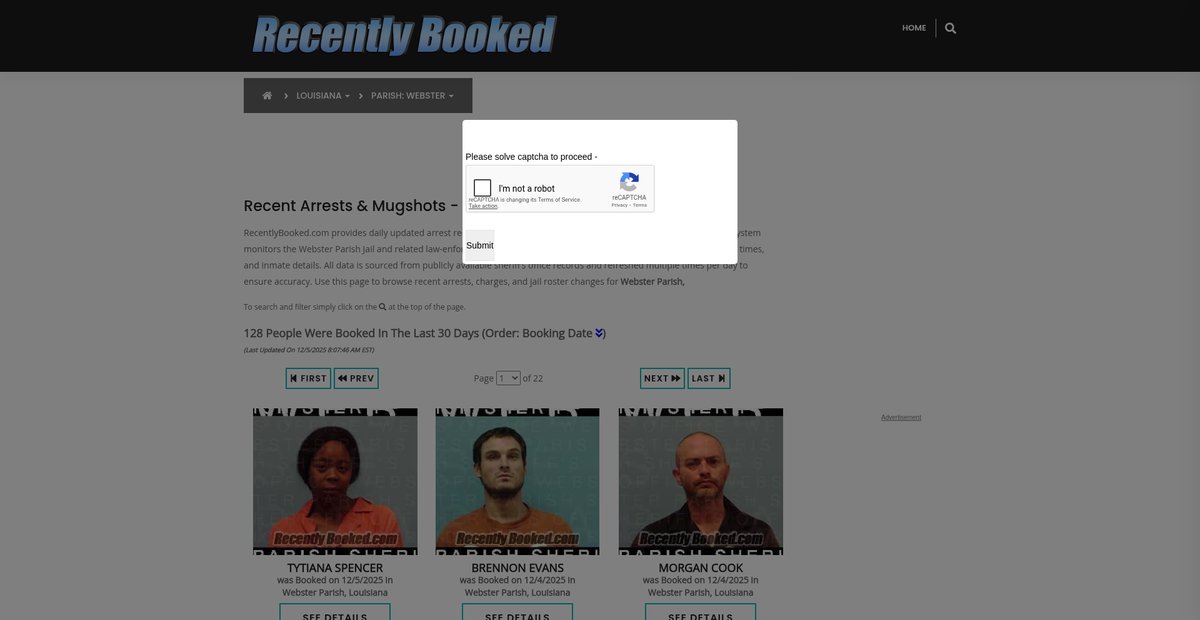 Preview of recentlybooked.com