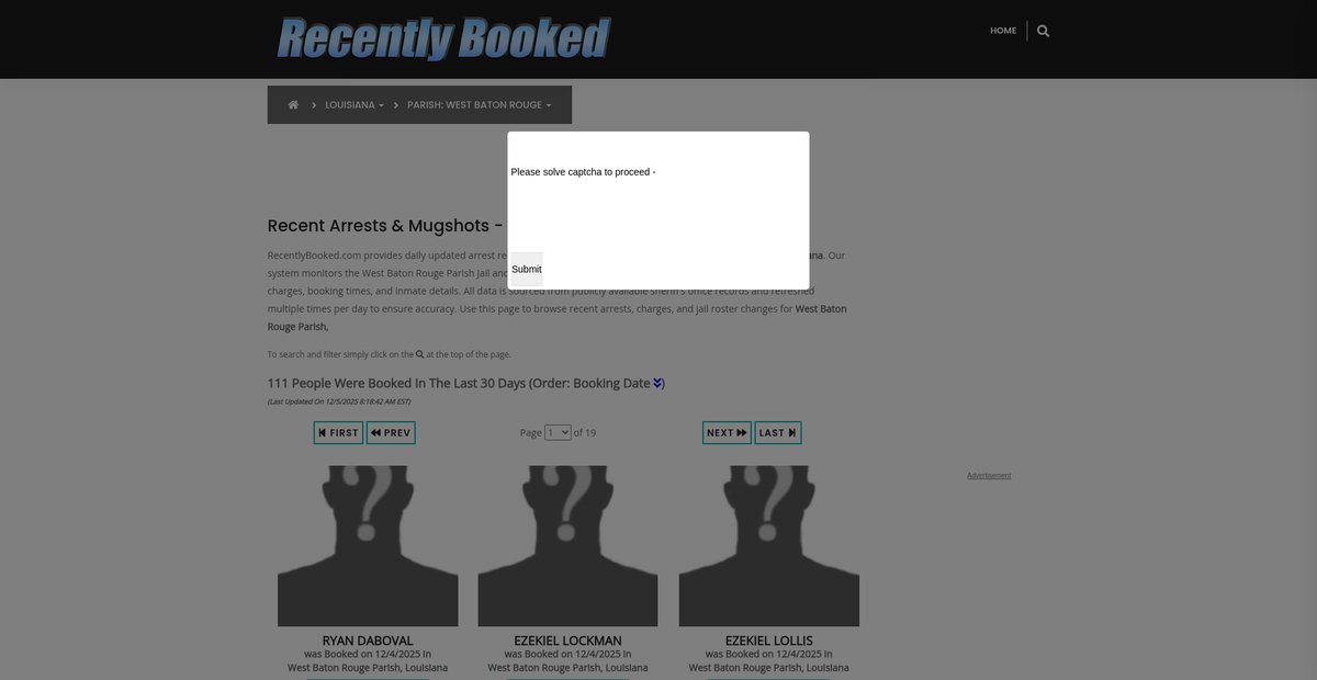 Preview of recentlybooked.com