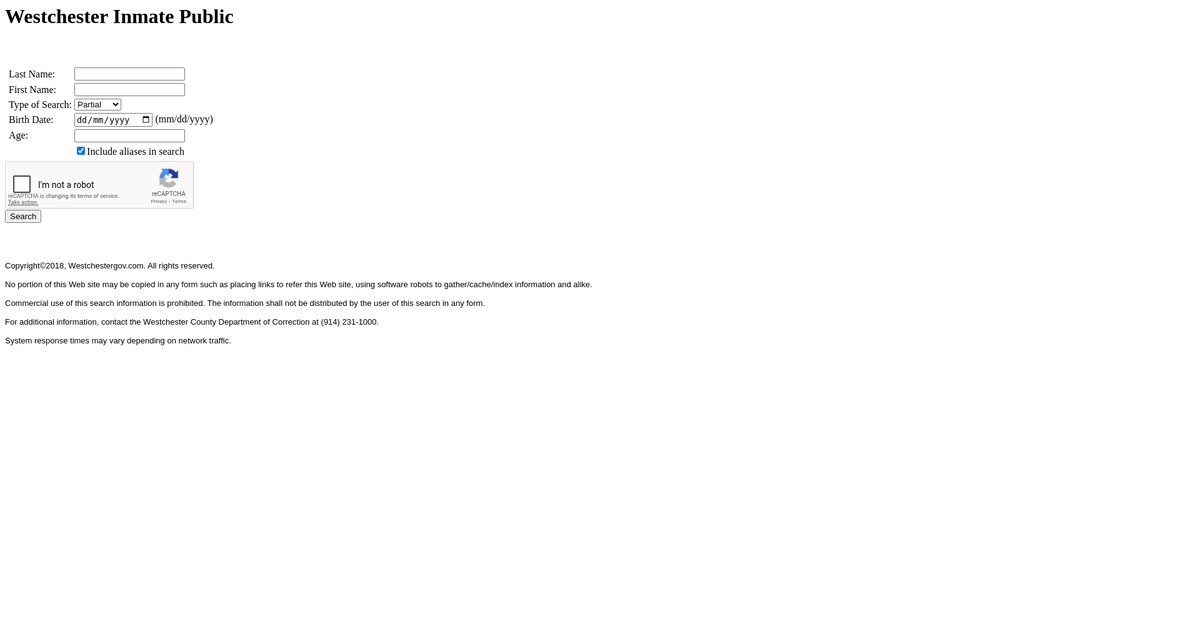 Preview of jailpublic.westchestergov.com