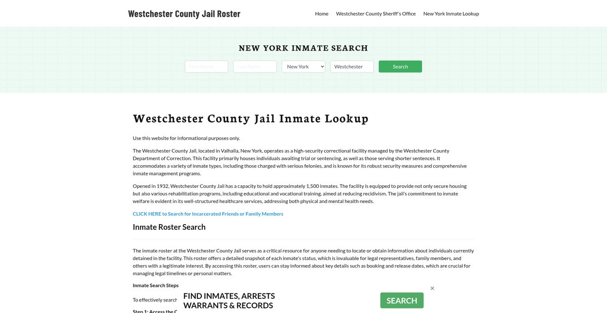 Preview of westchestercountyjail.org