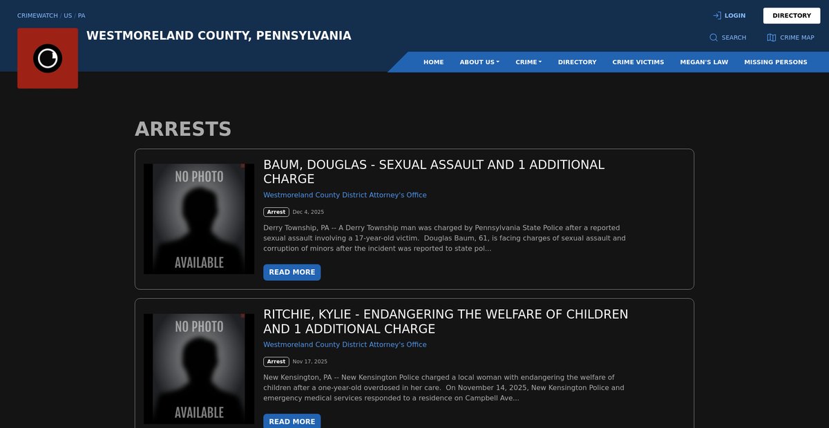 Preview of westmoreland.crimewatchpa.com