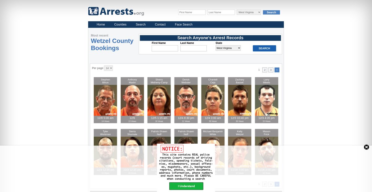 Preview of westvirginia.arrests.org