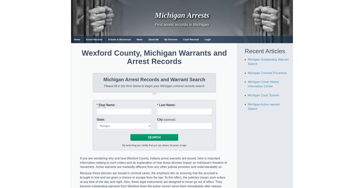 Preview of michiganarrests.org