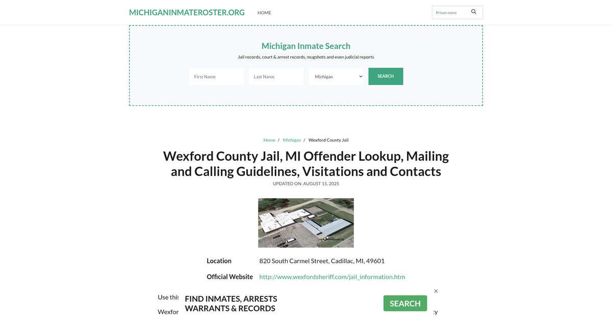 Preview of michiganinmateroster.org