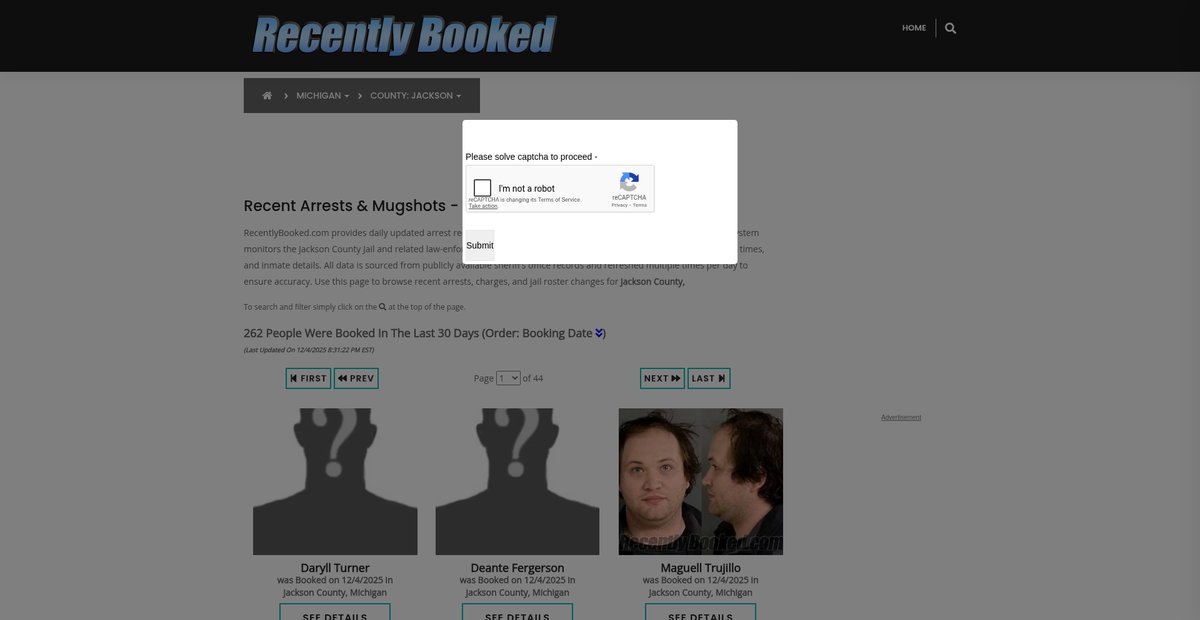 Preview of recentlybooked.com
