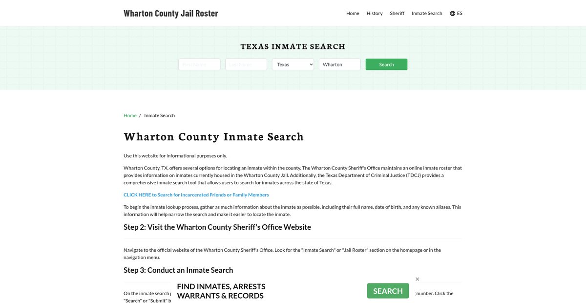Preview of whartoncountyjailroster.org