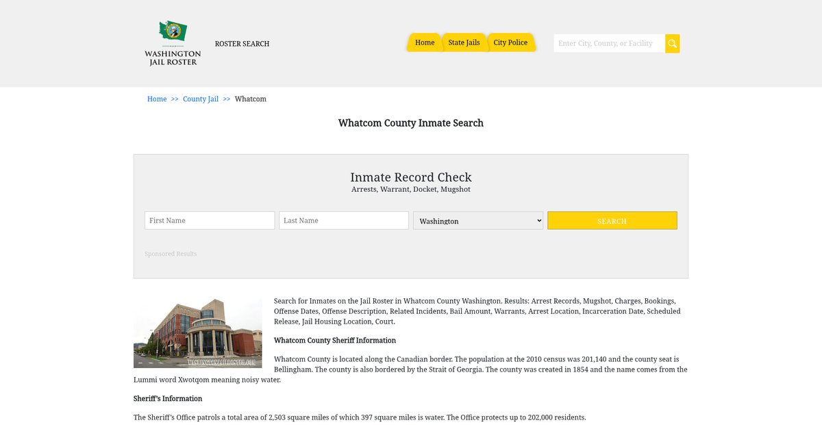 Preview of washingtonjailroster.com