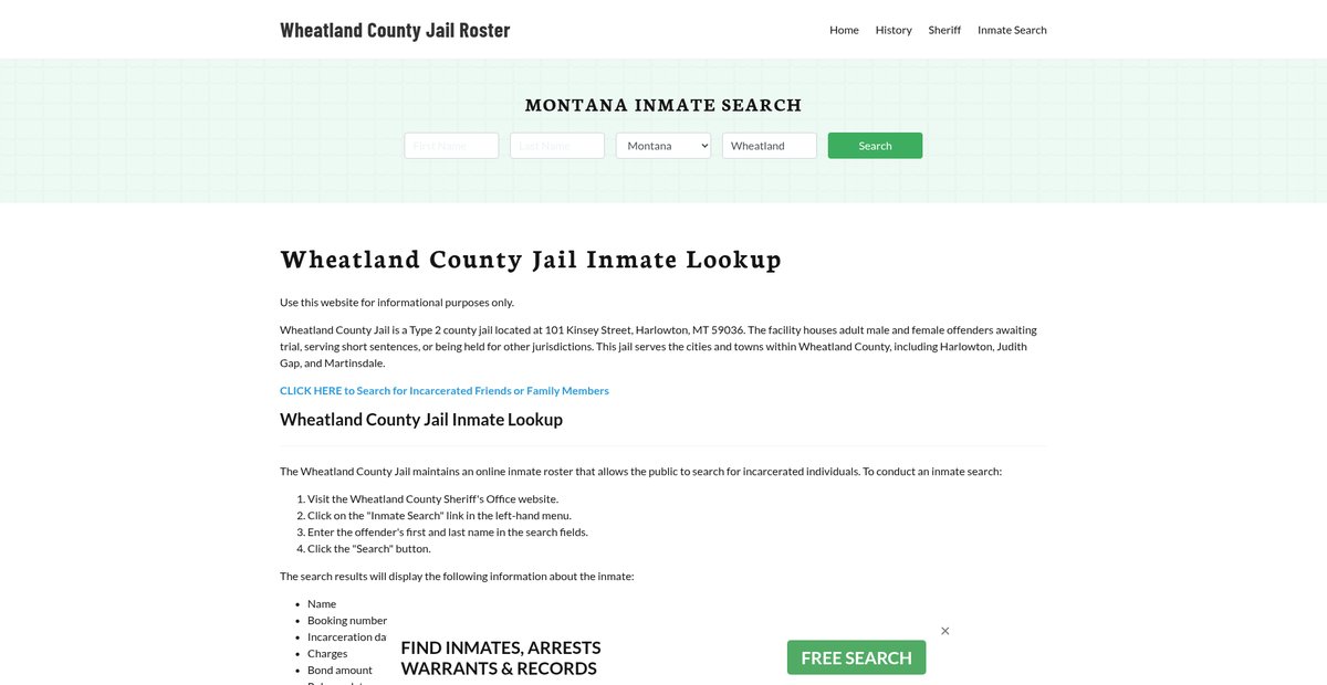 Preview of wheatlandcountyjail.org