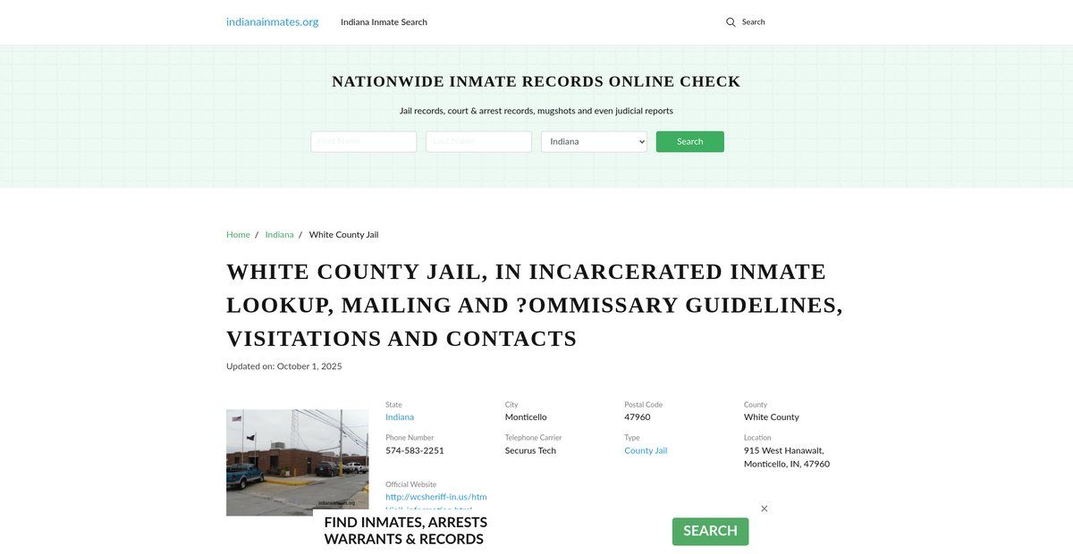 Preview of indianainmates.org