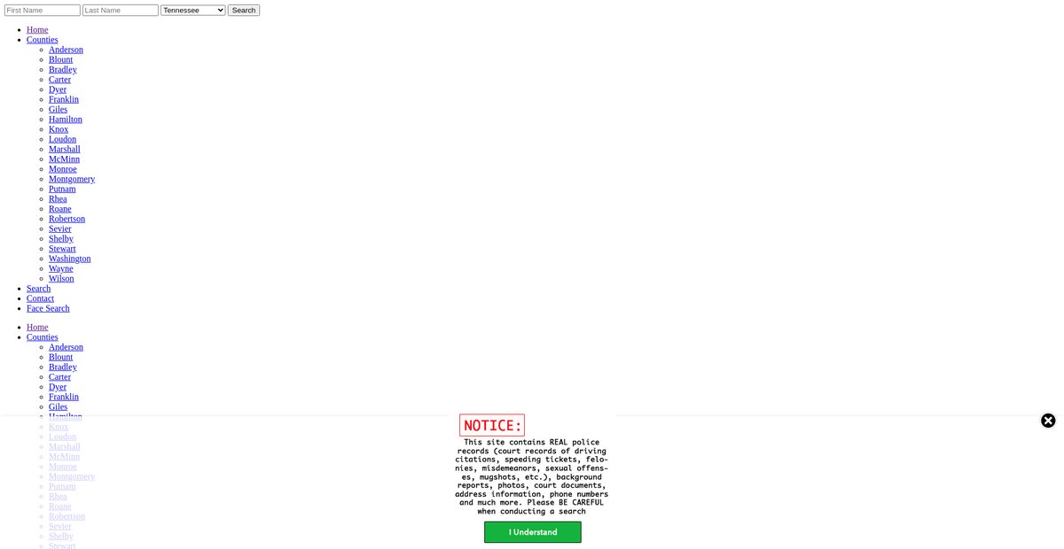 Preview of tennessee.arrests.org