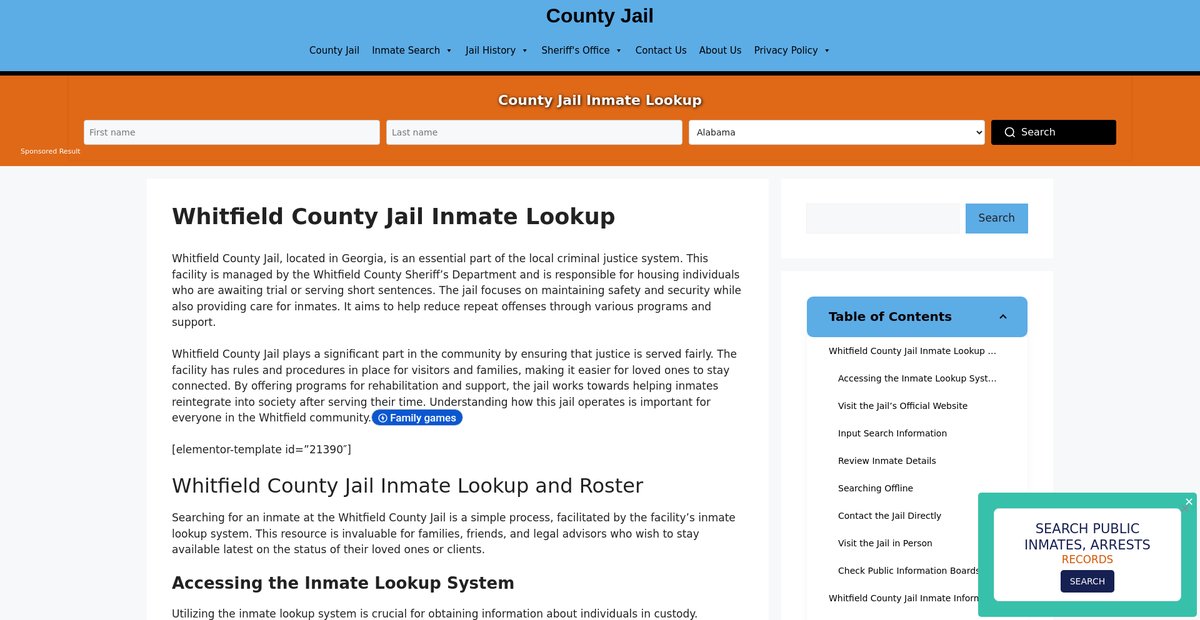 Preview of whitfield.countyjail.org