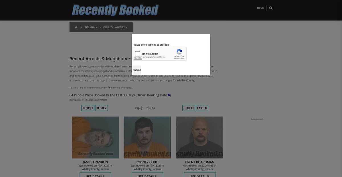 Preview of recentlybooked.com