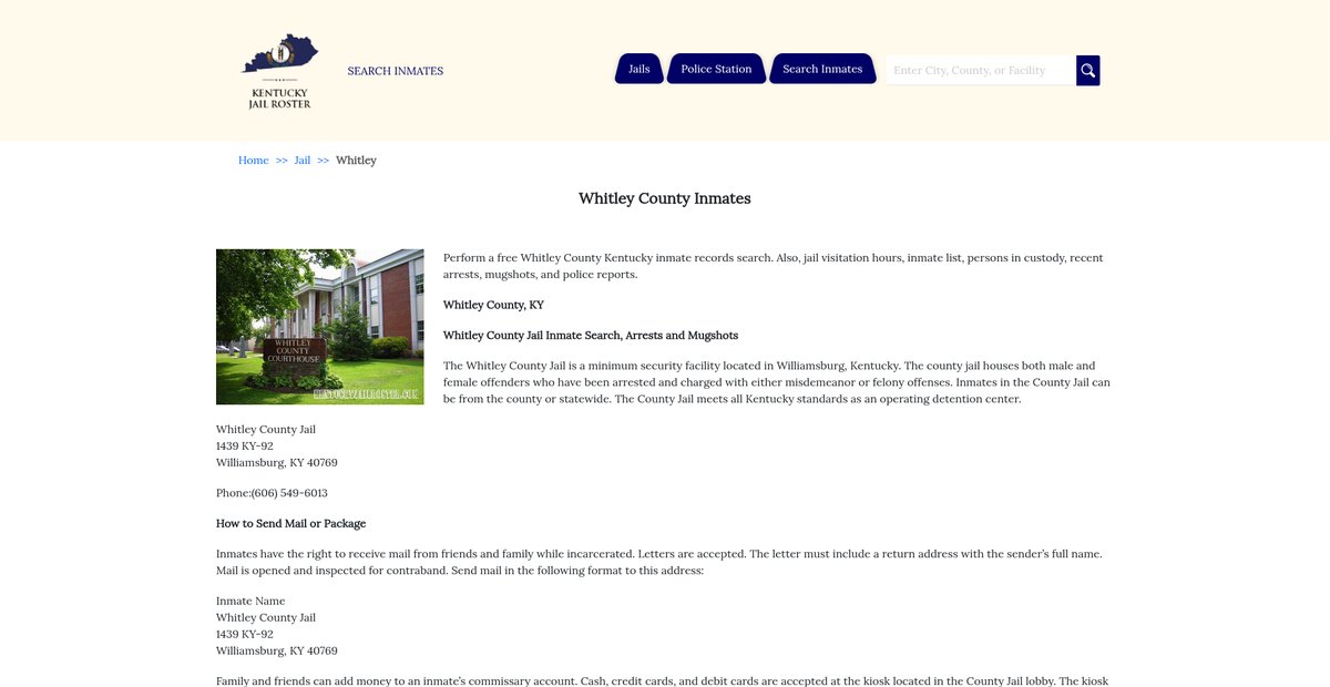Preview of kentuckyjailroster.com