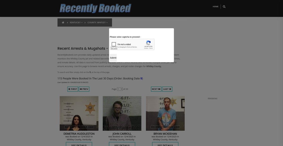 Preview of recentlybooked.com