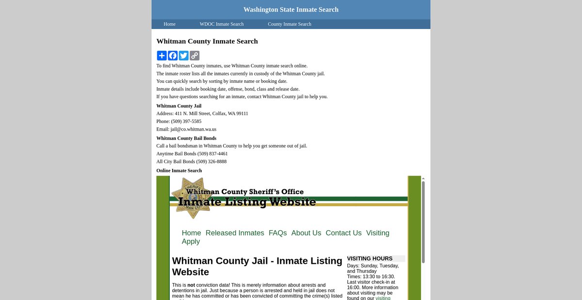 Preview of inmatesearchwashington.org