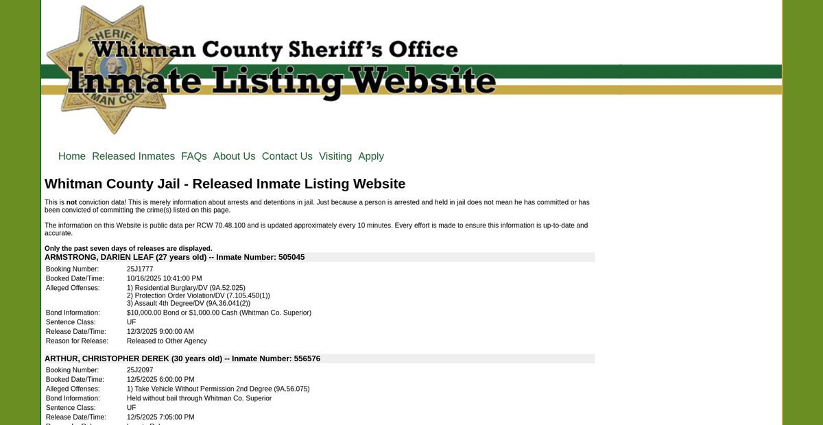 Preview of whitmancountyjail.org