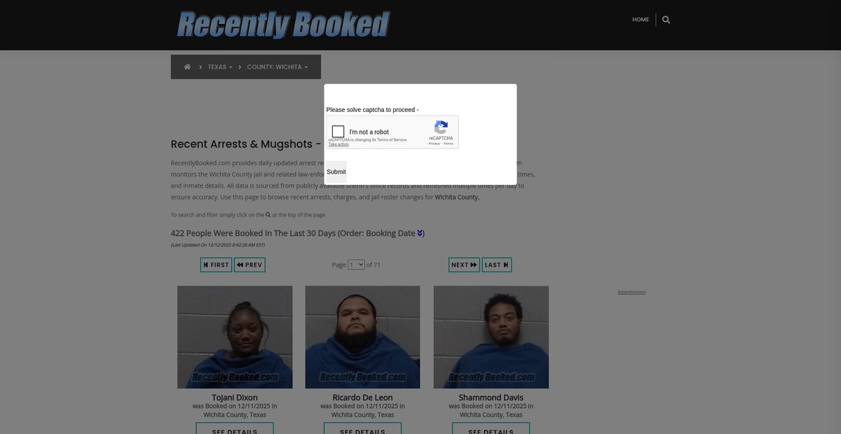 Preview of recentlybooked.com