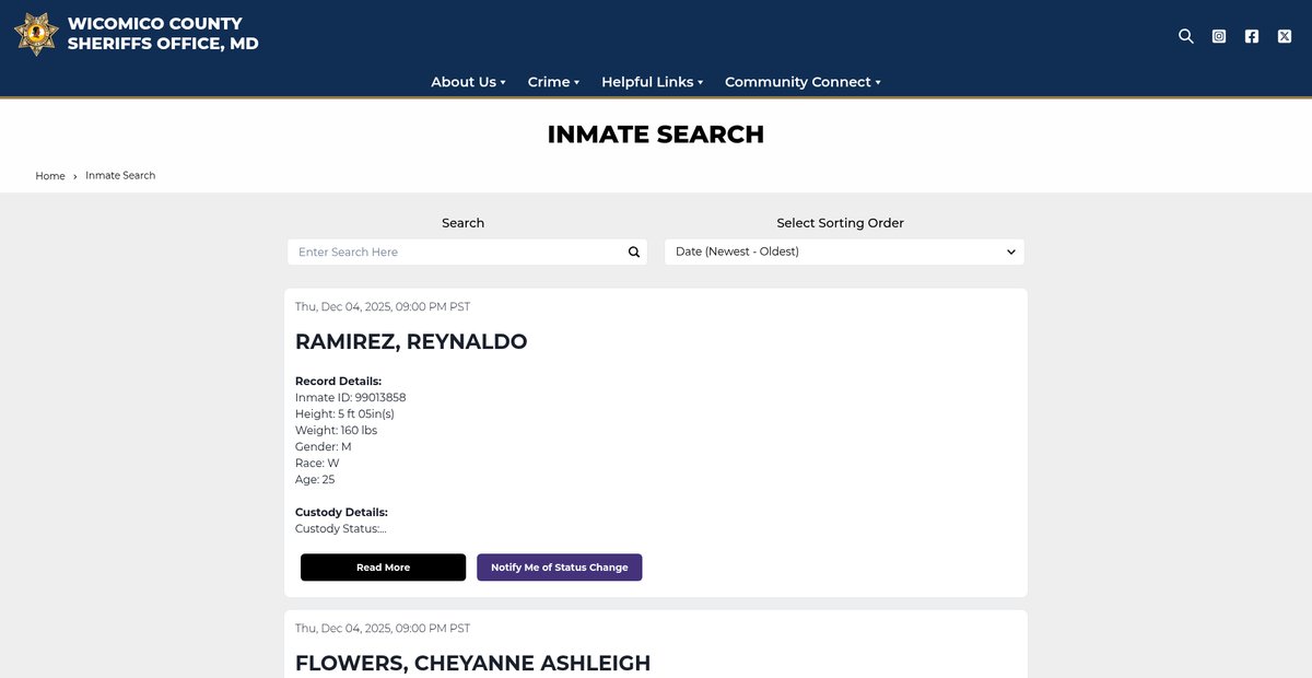 Preview of wicomicosheriff.com