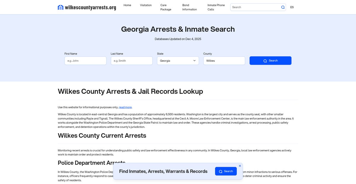 Preview of wilkescountyarrests.org