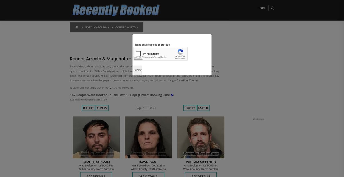 Preview of recentlybooked.com