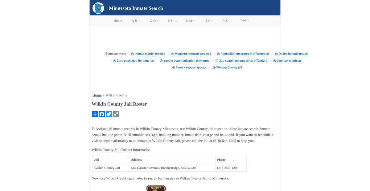 Preview of inmatesearchmn.org