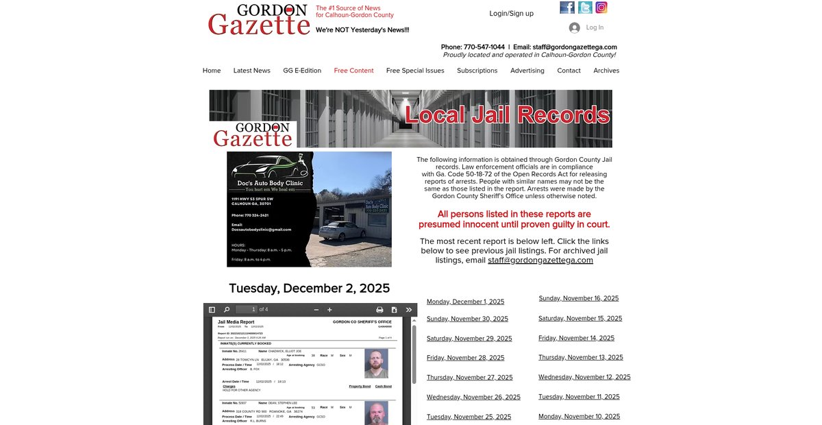 Preview of gordongazettega.com