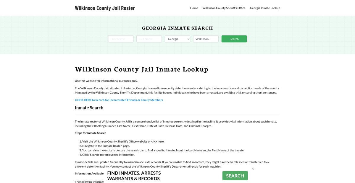 Preview of wilkinsoncountyjail.org