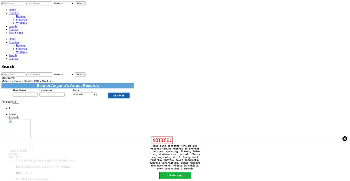 Preview of northdakota.arrests.org
