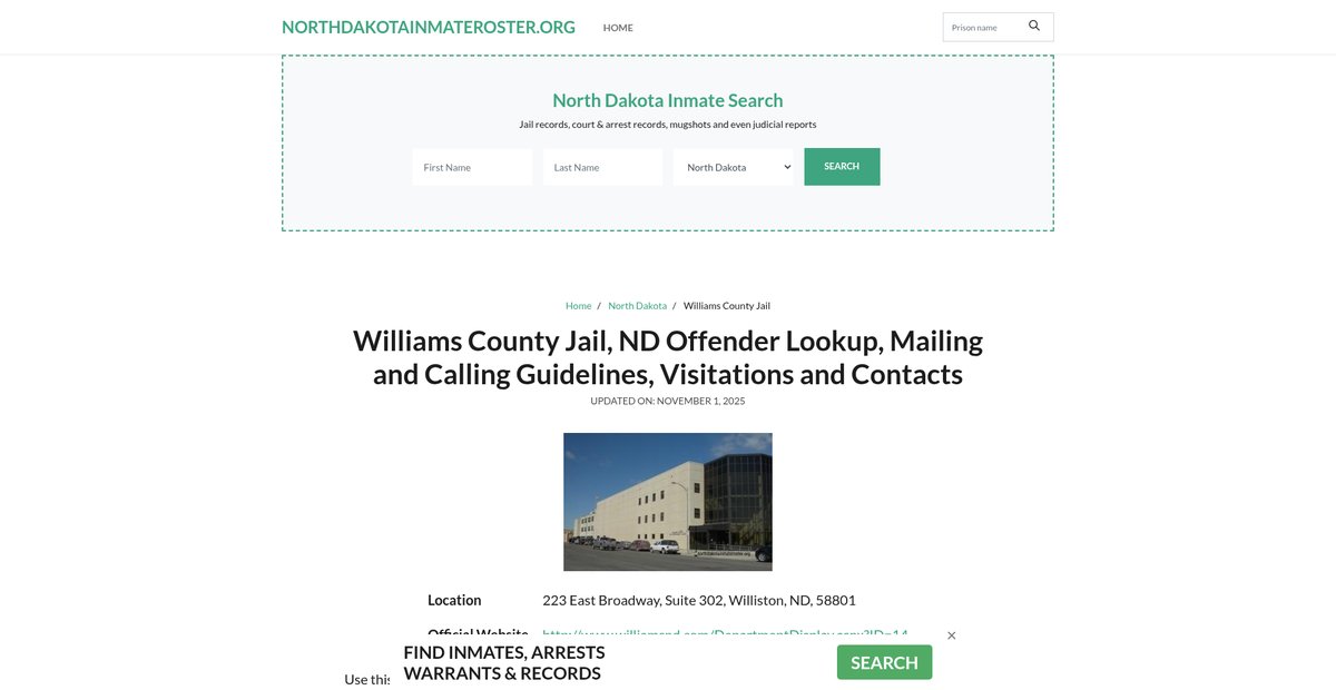 Preview of northdakotainmateroster.org