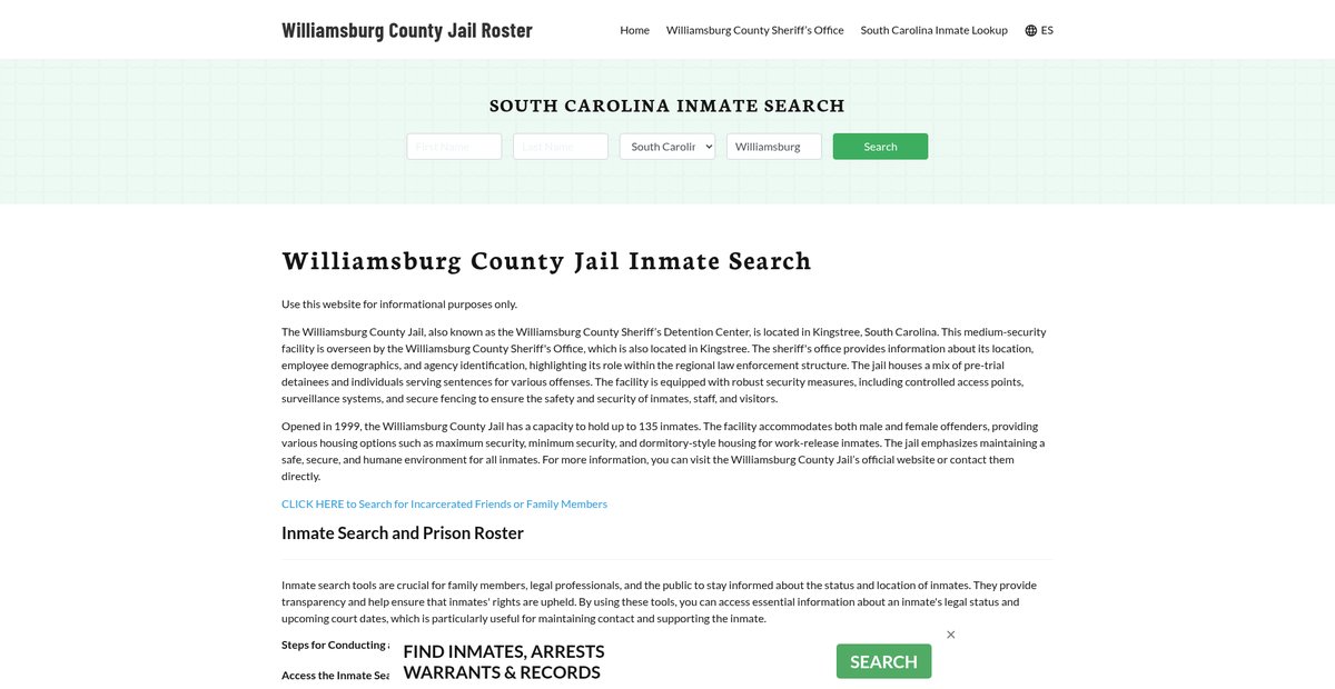 Preview of williamsburgcountyjail.org