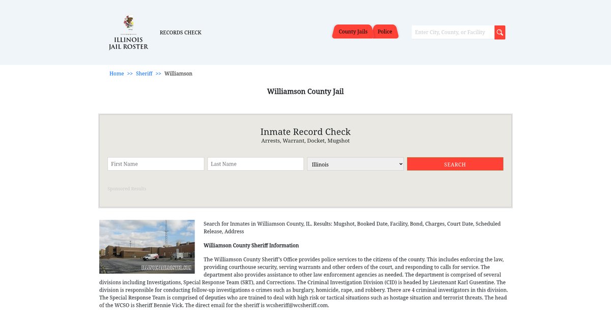 Preview of illinoisjailroster.com