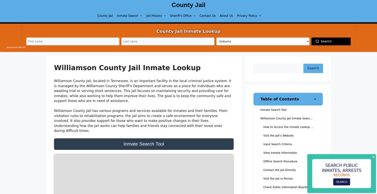 Preview of williamson.countyjail.org
