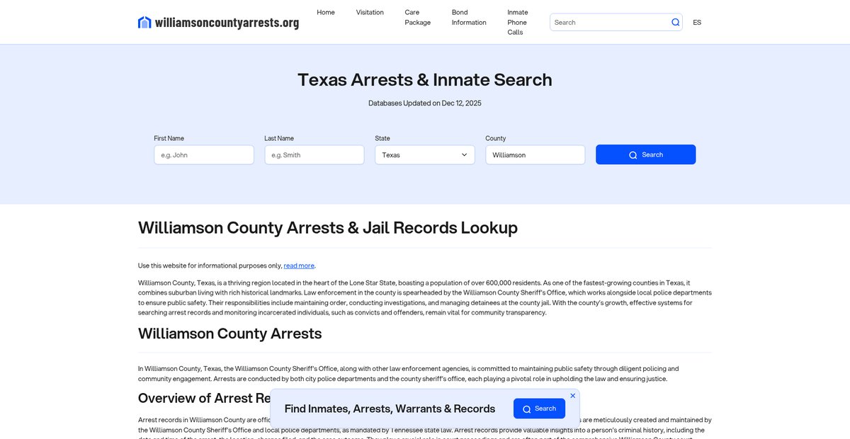 Preview of williamsoncountyarrests.org