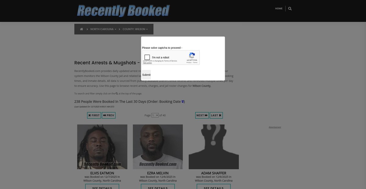 Preview of recentlybooked.com