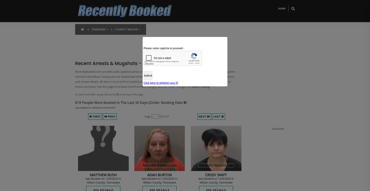 Preview of recentlybooked.com