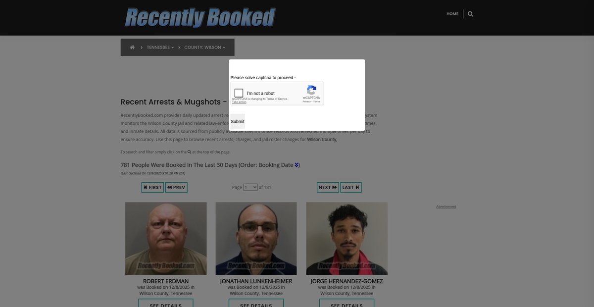 Preview of recentlybooked.com