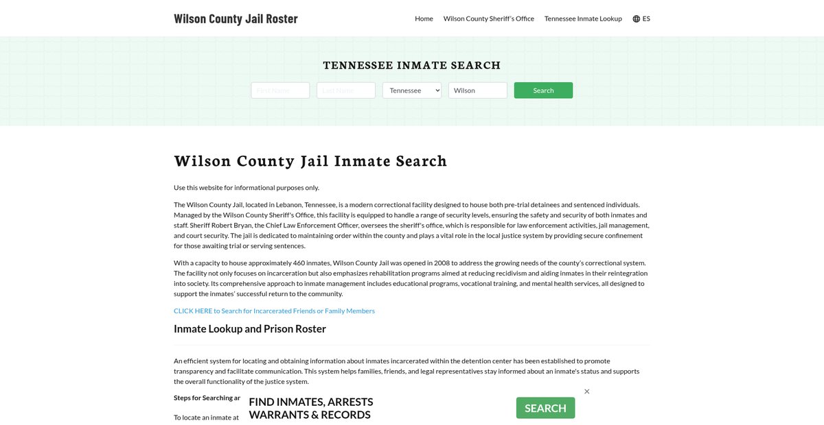 Preview of wilsoncountyjail.org