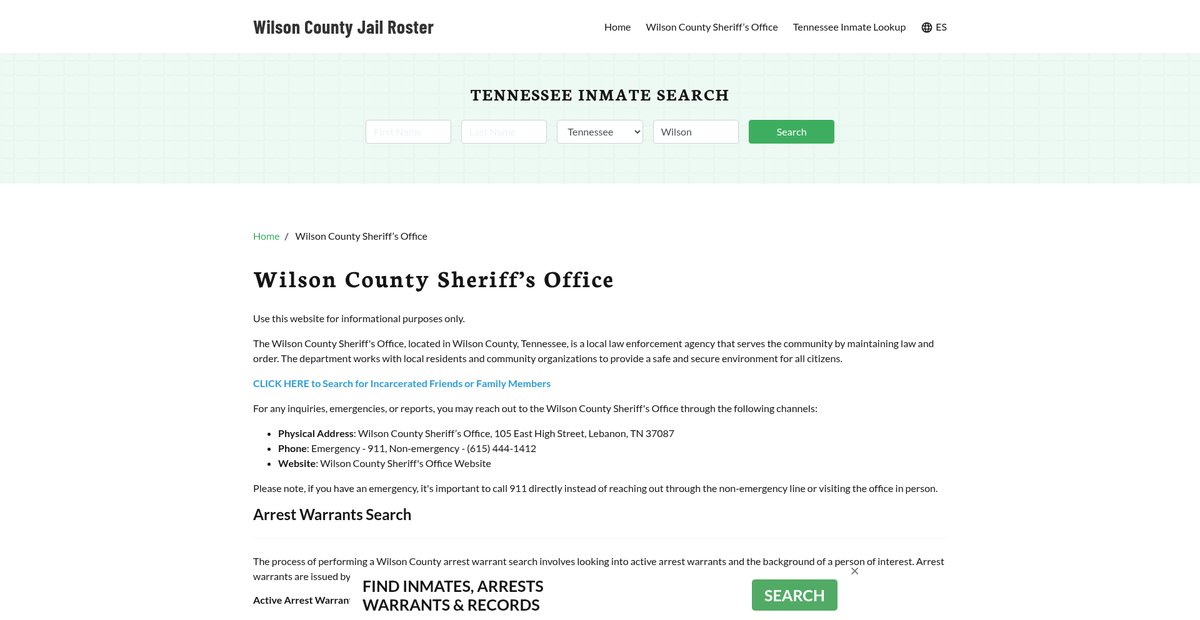 Preview of wilsoncountyjail.org