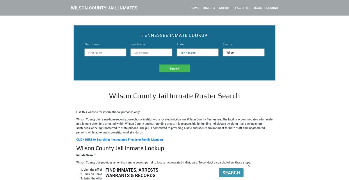 Preview of wilsonjailroster.org