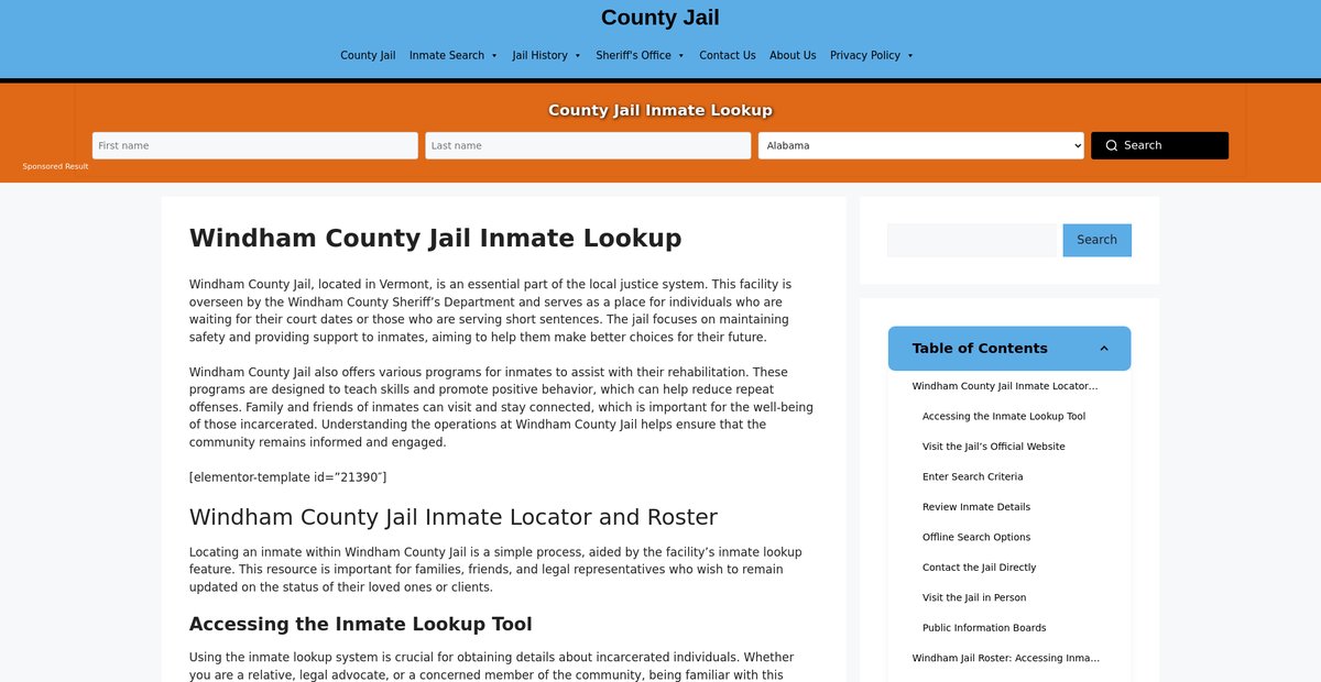 Preview of windham.countyjail.org