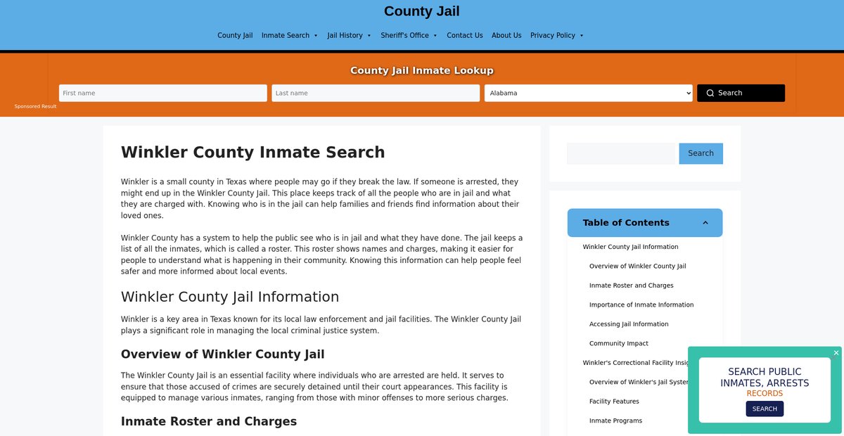 Preview of winkler-inmate-search.countyjail.org