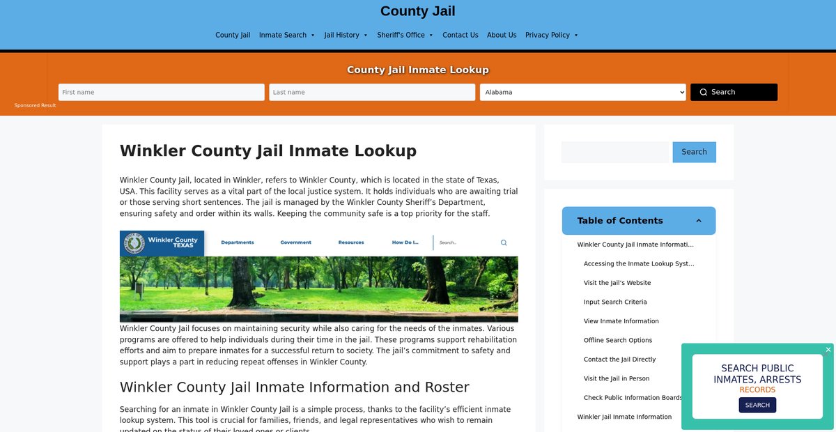 Preview of winkler.countyjail.org