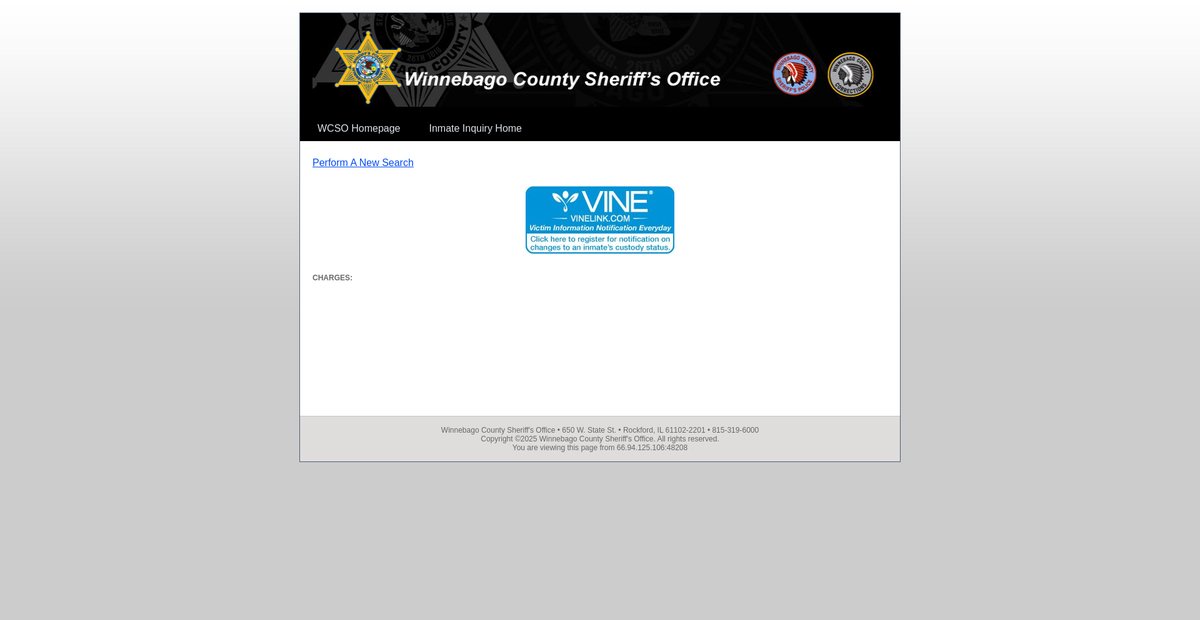 Preview of inmates.winnebagosheriff.com
